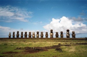 The famed moai of Easter Island, in their natural habitat.