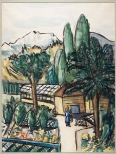 Max Beckmann, Bavaria, c. 1934, watercolor with touches of pastel, bequest of Margaret McMillan Webber 51.36