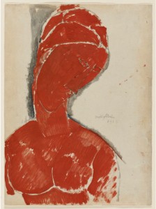 Modigliani's "Female Bust in Red" is the cover girl for the MIA's current exhibition "Marks of Genius: 100 Extraordinary Drawings."