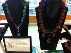 A couple of Helen Wang's two dozen jewelry pieces inspired by the MIA collection, including the Rudrakshamala necklace (right).