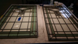 The slightly wider window on the left is a fixed window, while the narrower one at right is a casement window.