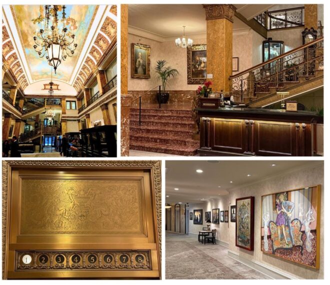 four-photo collage of the Pfister Hotel