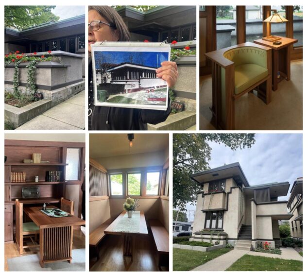 collage of photos from Frank Lloyd Wright's Burnham Block