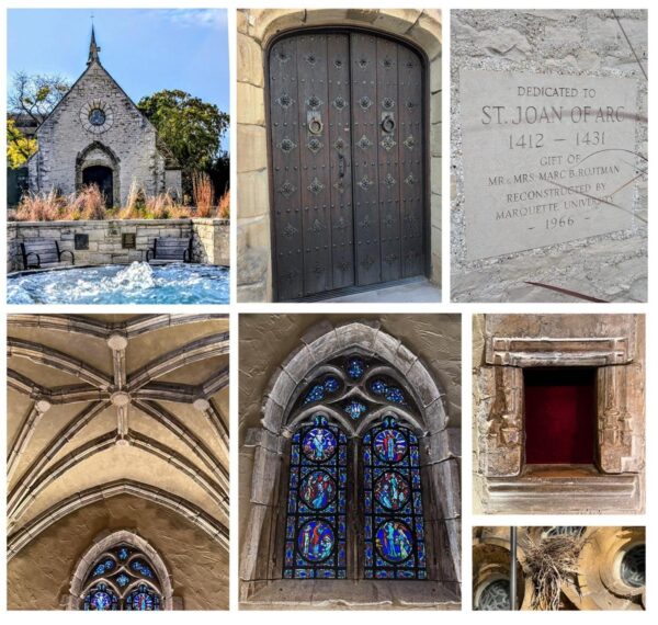 collage of photos from the St. Joan of Arc Chapel at Marquette University