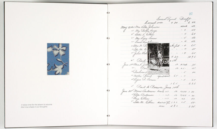 photo a ledger with lines of text