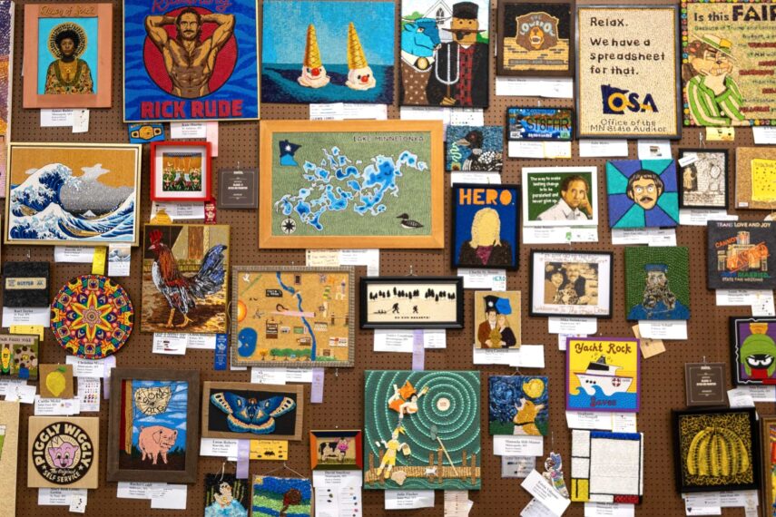 Collage of crop art from the 2025 Minnesota State Fair.