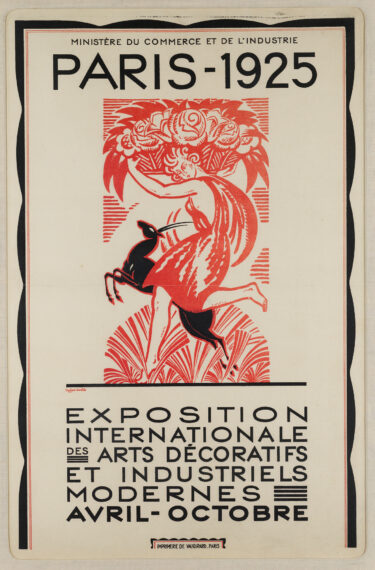 Poster for Paris 1925 Exposition featuring a dancer and a goat.