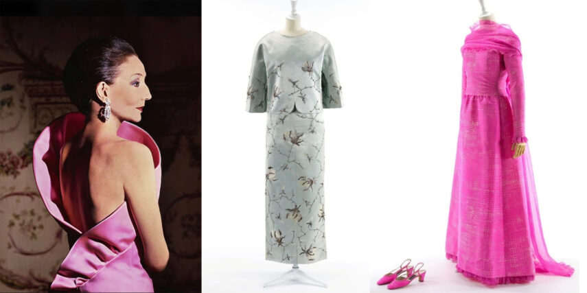 three images of high-fashion clothing